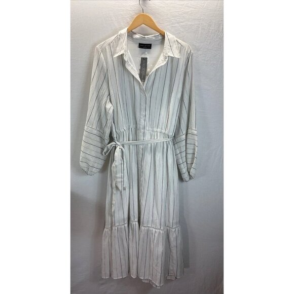Lane Bryant NEW Striped Blouson Midi shirt Dress‎ long sleeve Size 20P flowy - Picture 3 of 15